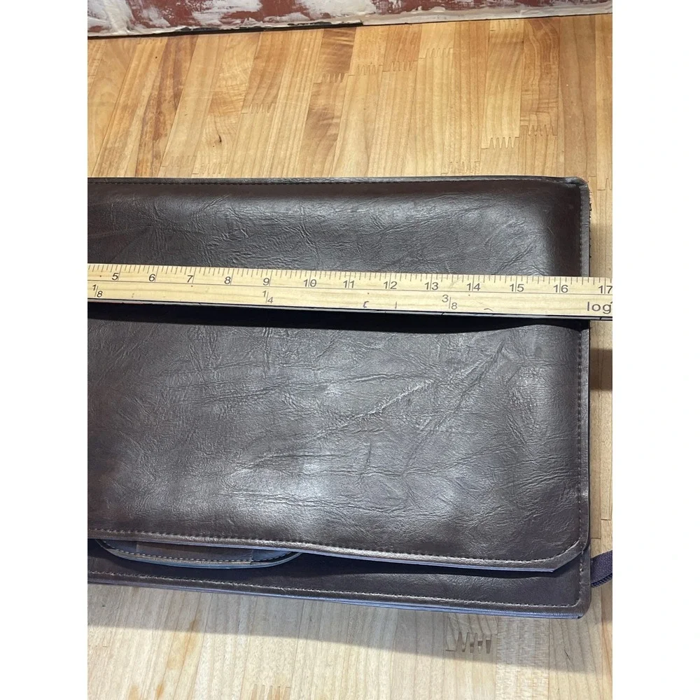 Vintage Hazel USA Dark Brown Faux Leather Briefcase Attache Portfolio Bag